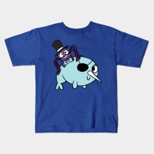 Star VS The Forces Of Evil! Spider in a top hat and narwhal Kids T-Shirt